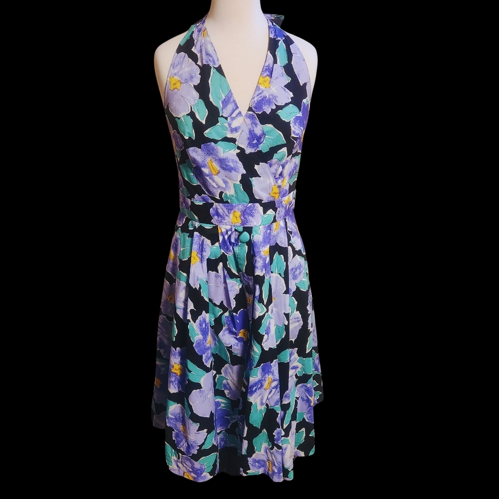 Iris Print Halted dress 👗